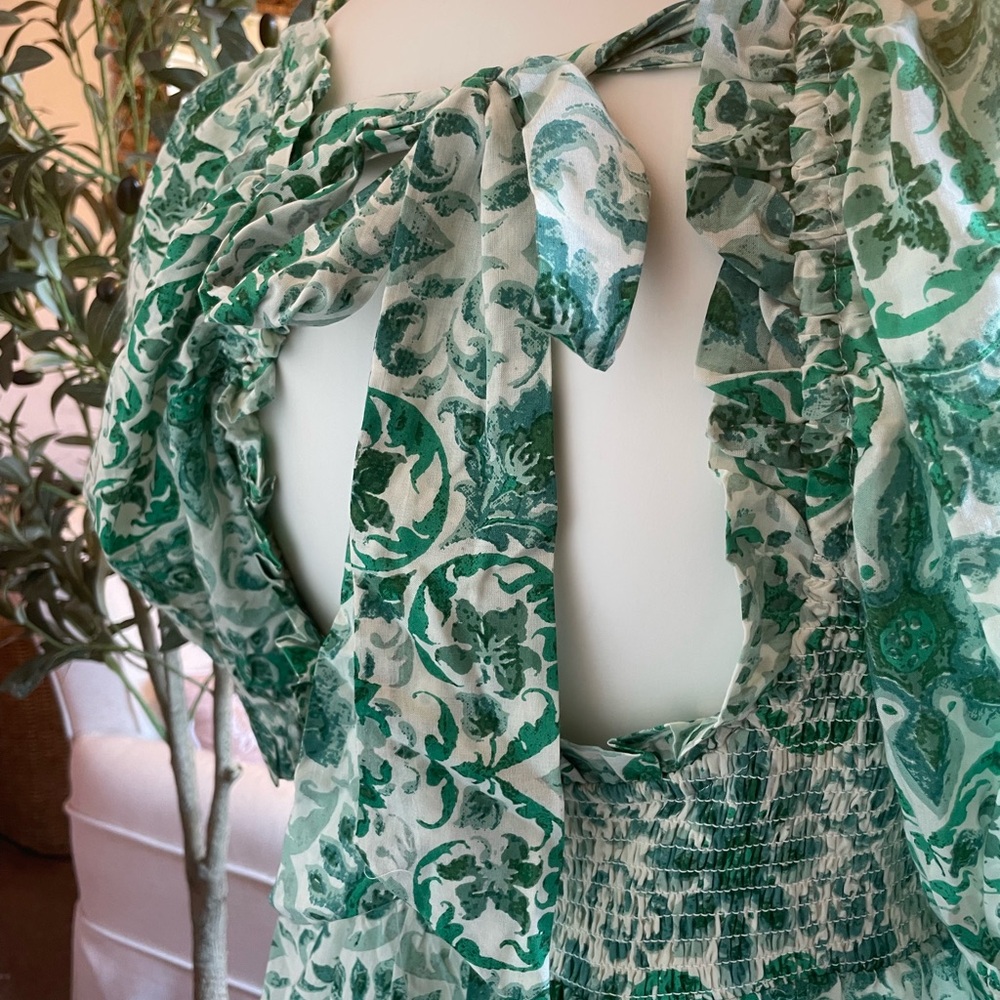 Anthropology Green Floral Women's Dress XL NWT - Picture 3 of 4
